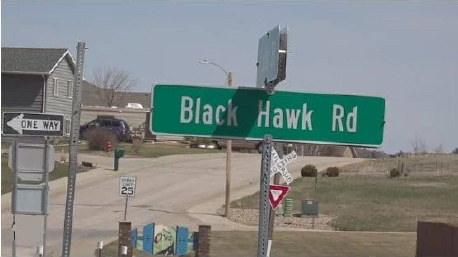 Black Hawk street sign