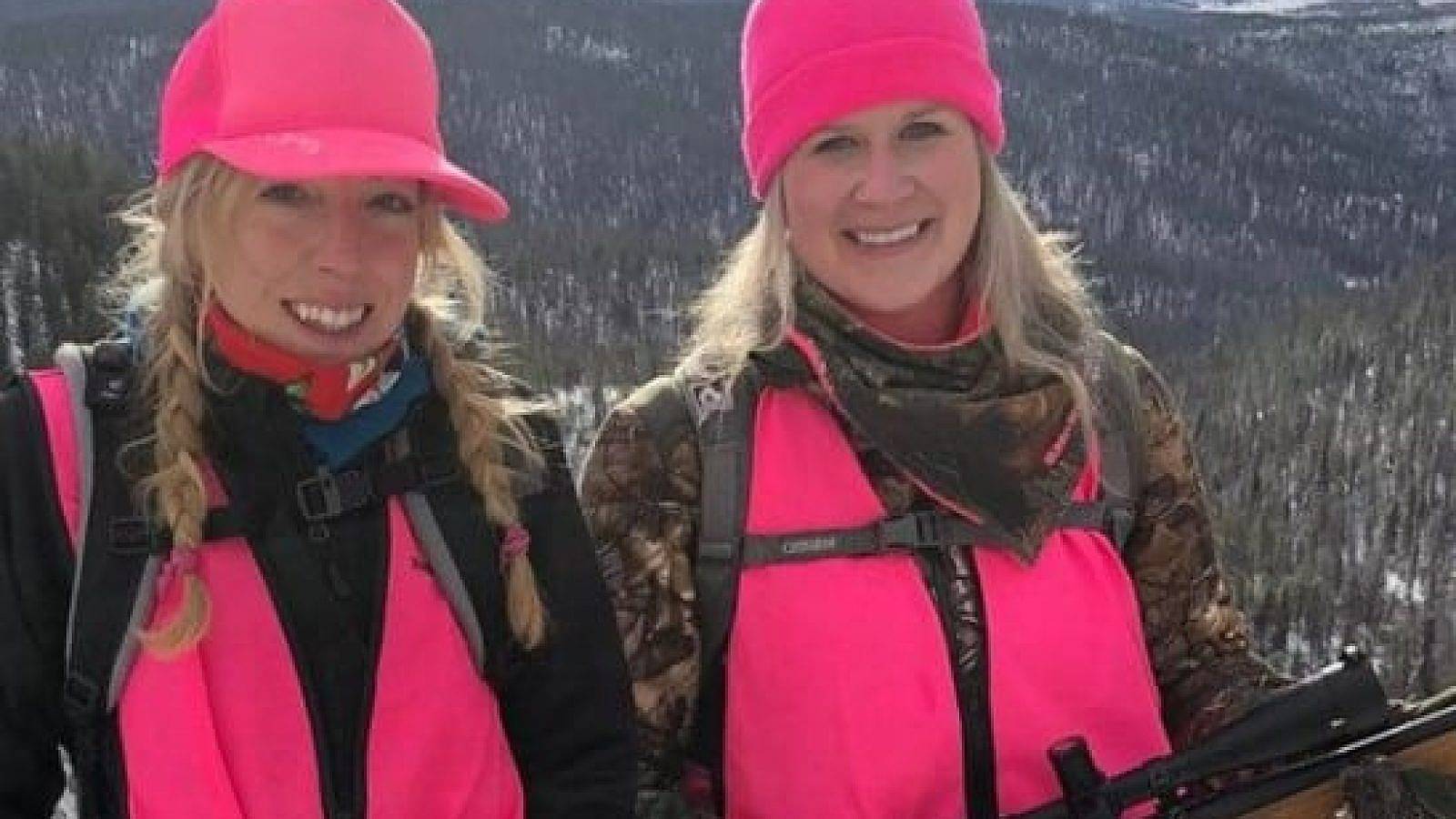 women hunters wearing pink