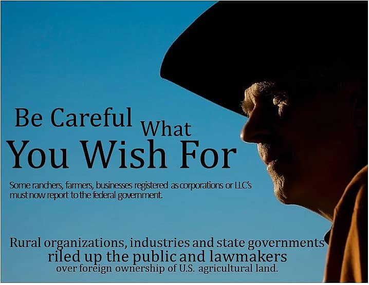 Some ranchers, farmers businesses have to report to federal government under corporate transparency act.