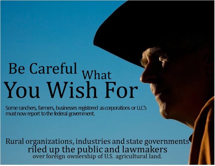 Some ranchers, farmers businesses have to report to federal government under corporate transparency act.