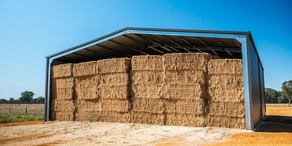 Ranchers and farmers use sheds to store hay and grain.