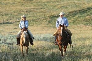 Horseback riders on the open range