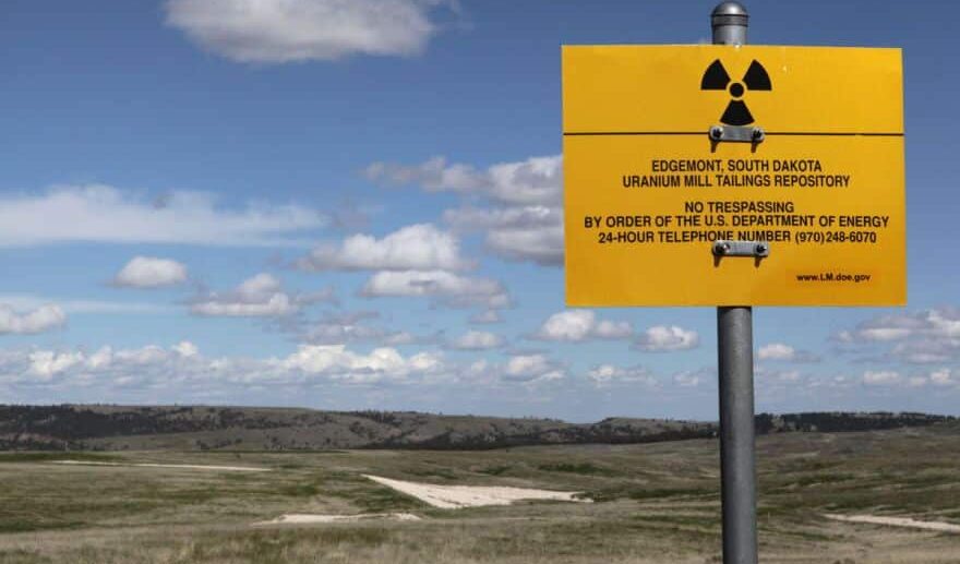 A warning sign for radiation contamination