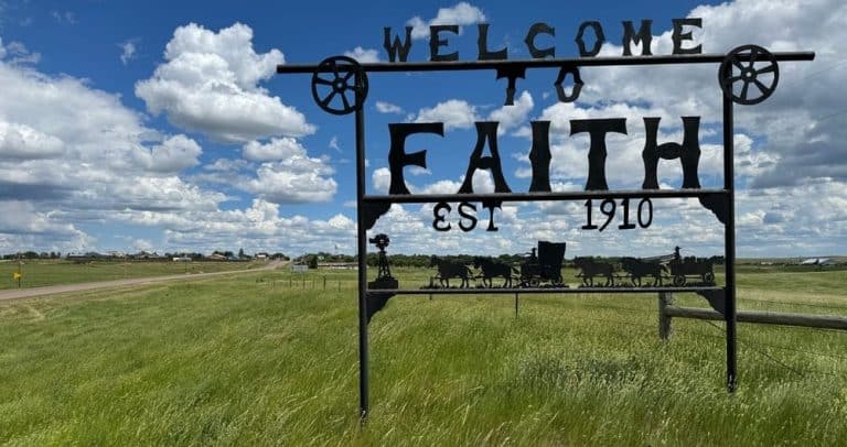 A highway sign for Faith, S.D.