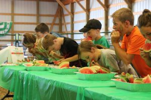 A watermelon eating contest