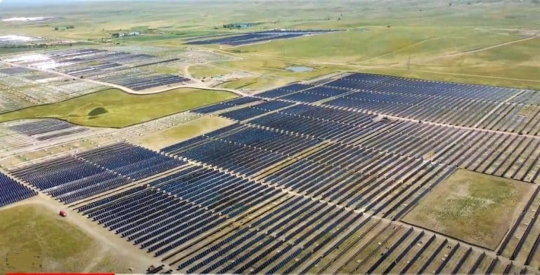 A solar farm on the prairie
