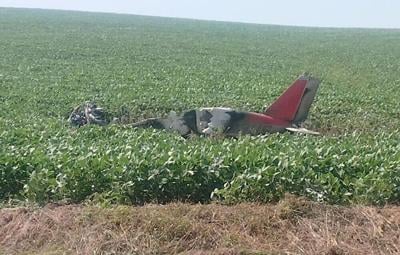 A plane crash in a field