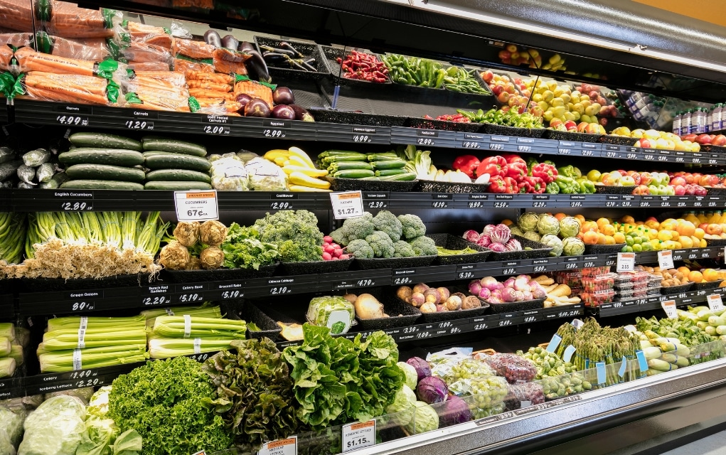 Fresh produce in a grocery story