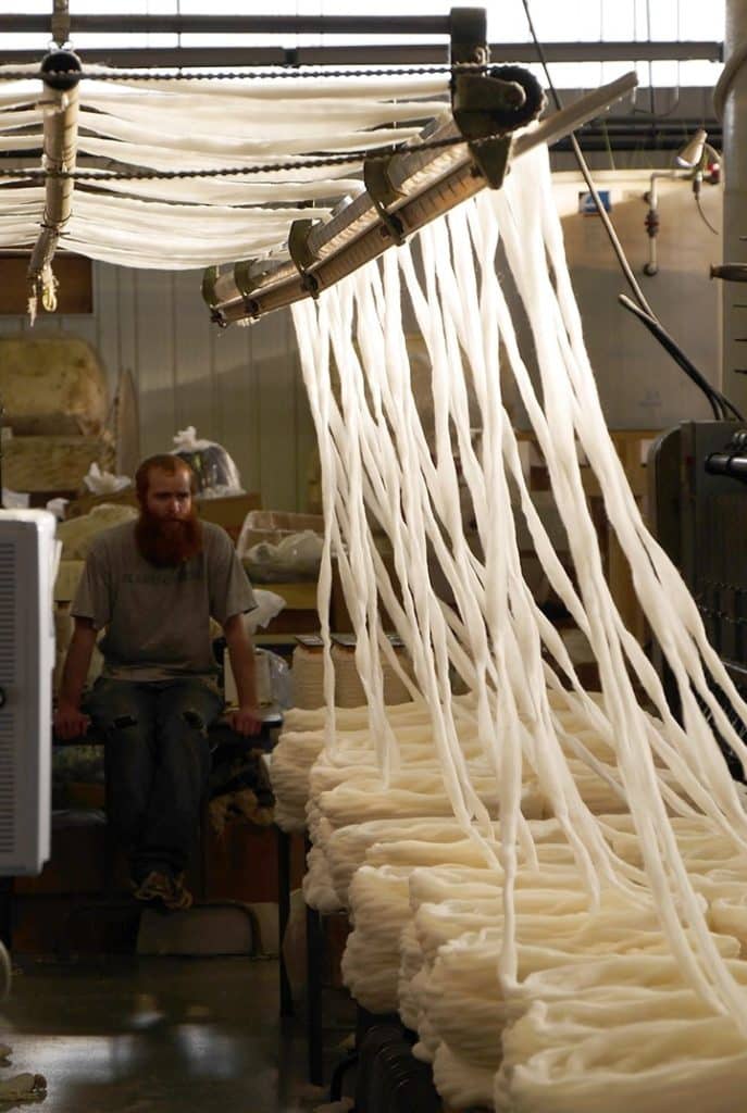 Wool manufactured into a textile