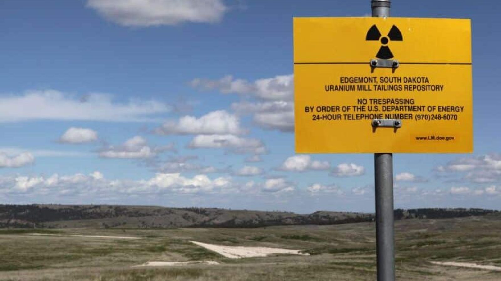 A warning sign for radiation contamination